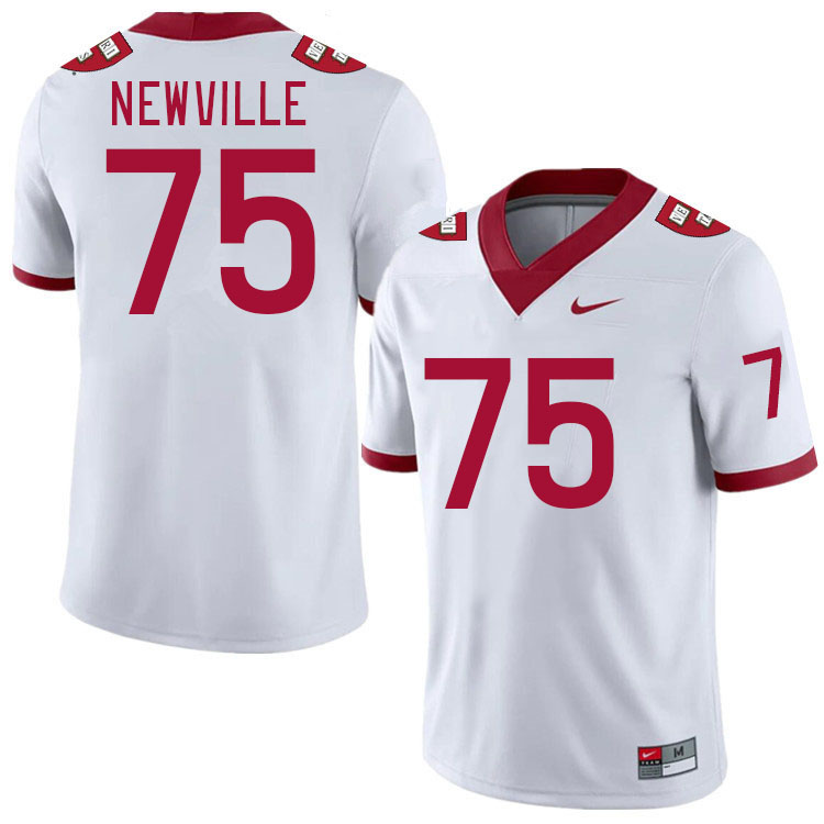 Men-Youth #75 Jackson Newville Harvard Crimson 2023 College Football Jerseys Stitched-White